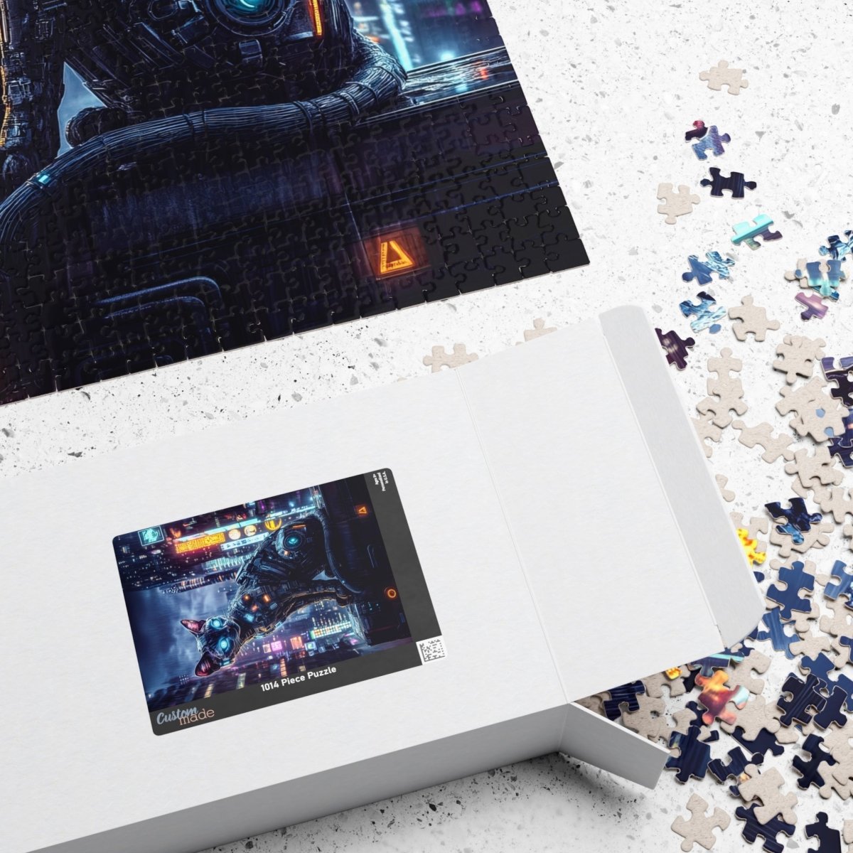 🐱 Cyberpunk Cat Puzzle – Neon Futuristic Edition 🌆 - Elegant Deer