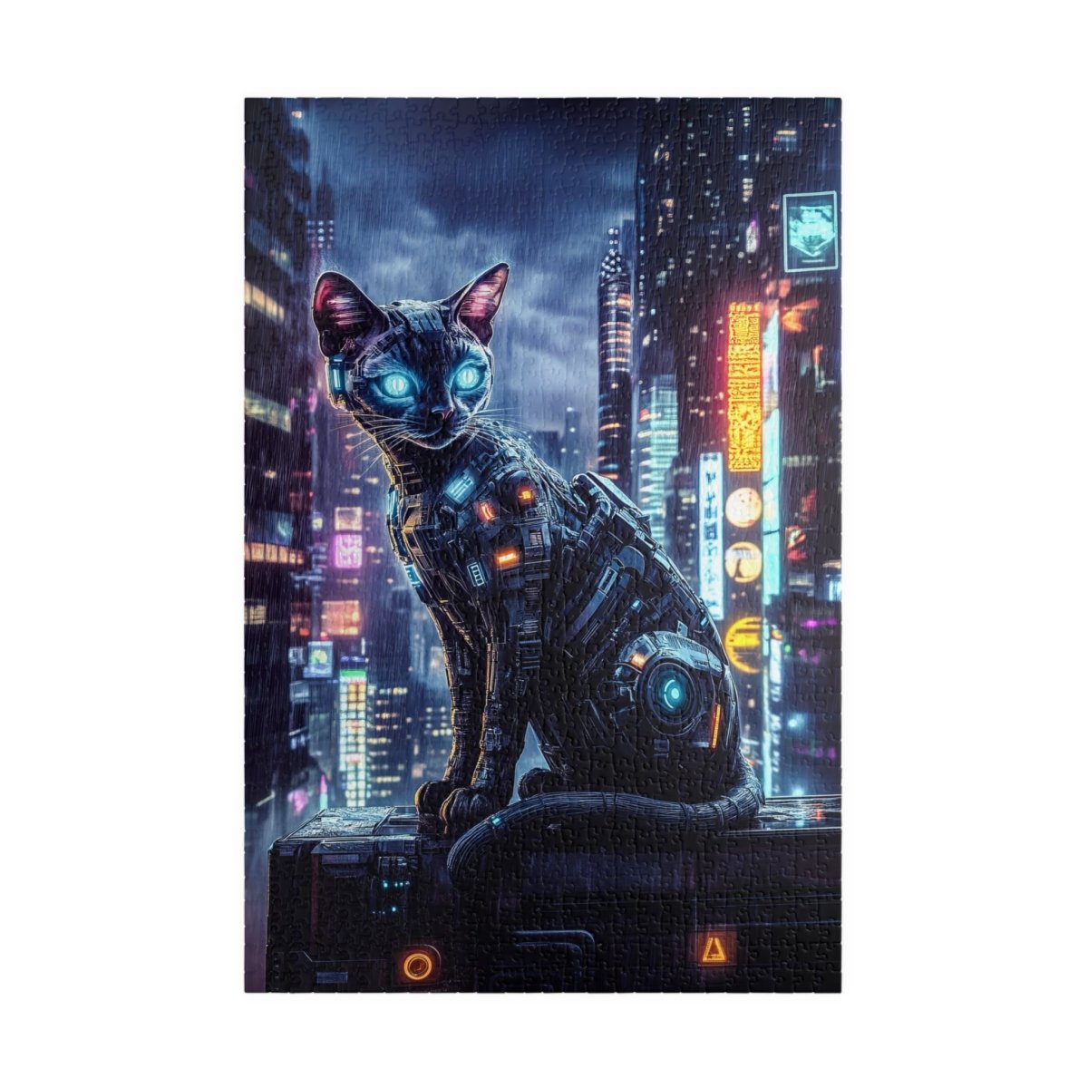 🐱 Cyberpunk Cat Puzzle – Neon Futuristic Edition 🌆 - Elegant Deer