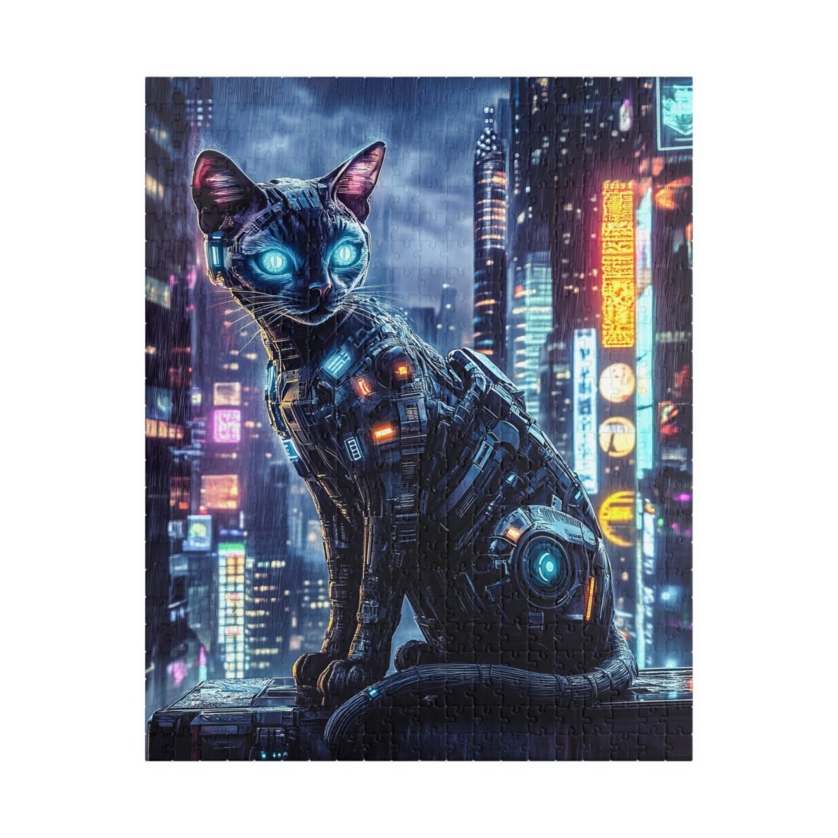 🐱 Cyberpunk Cat Puzzle – Neon Futuristic Edition 🌆 - Elegant Deer