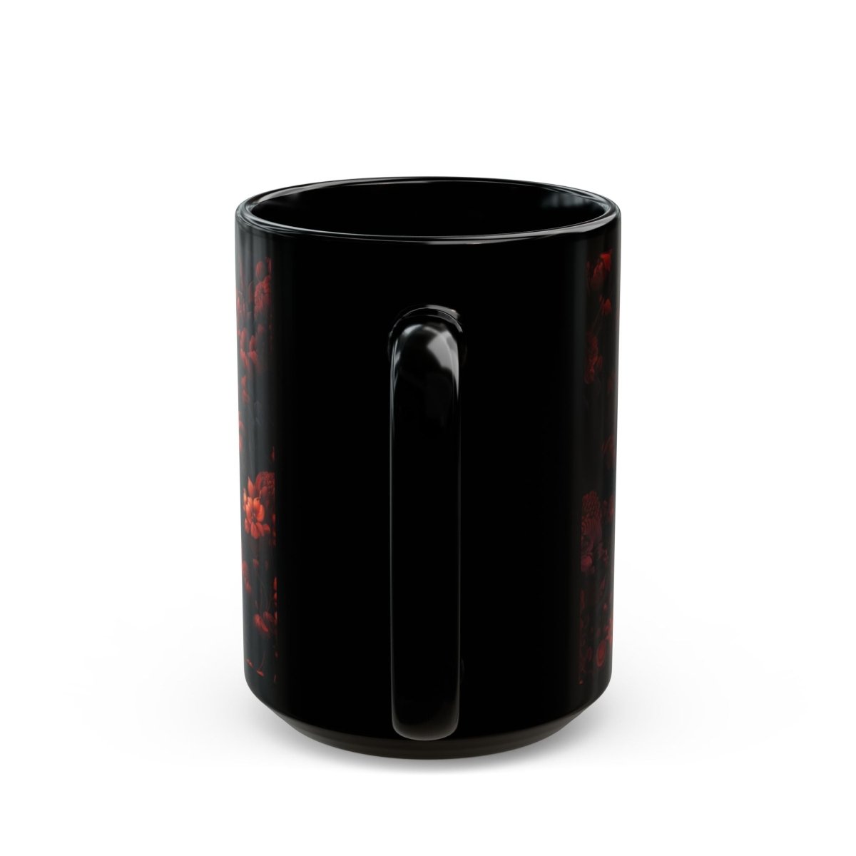 Dark Crow in the Flower Forest Coffe Mug 15oz - Elegant Deer