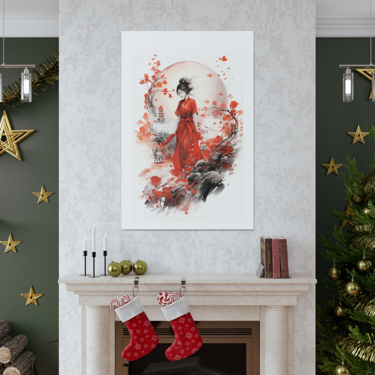 Devil Or The Beauty Canvas Poster - Elegant Deer