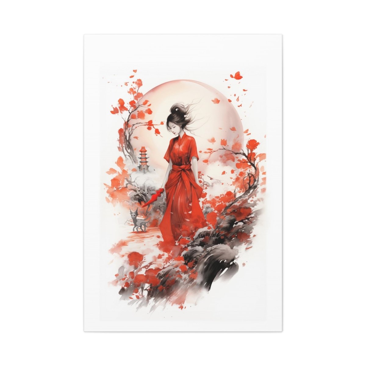 Devil Or The Beauty Canvas Poster - Elegant Deer