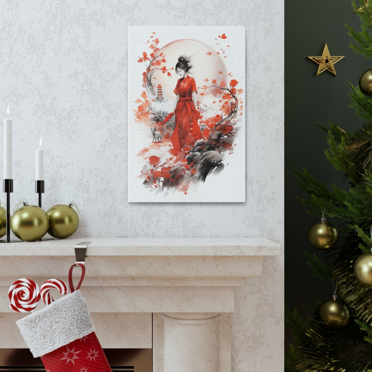 Devil Or The Beauty Canvas Poster - Elegant Deer