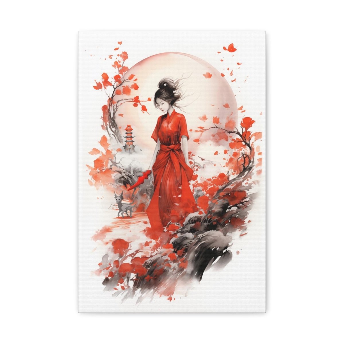 Devil Or The Beauty Canvas Poster - Elegant Deer