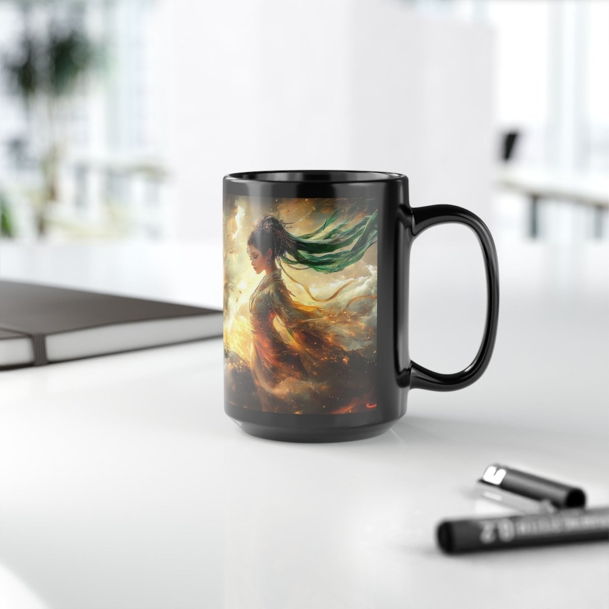 🐉 Dragon Empress – Mystical Fire Mug 🔥 - Elegant Deer