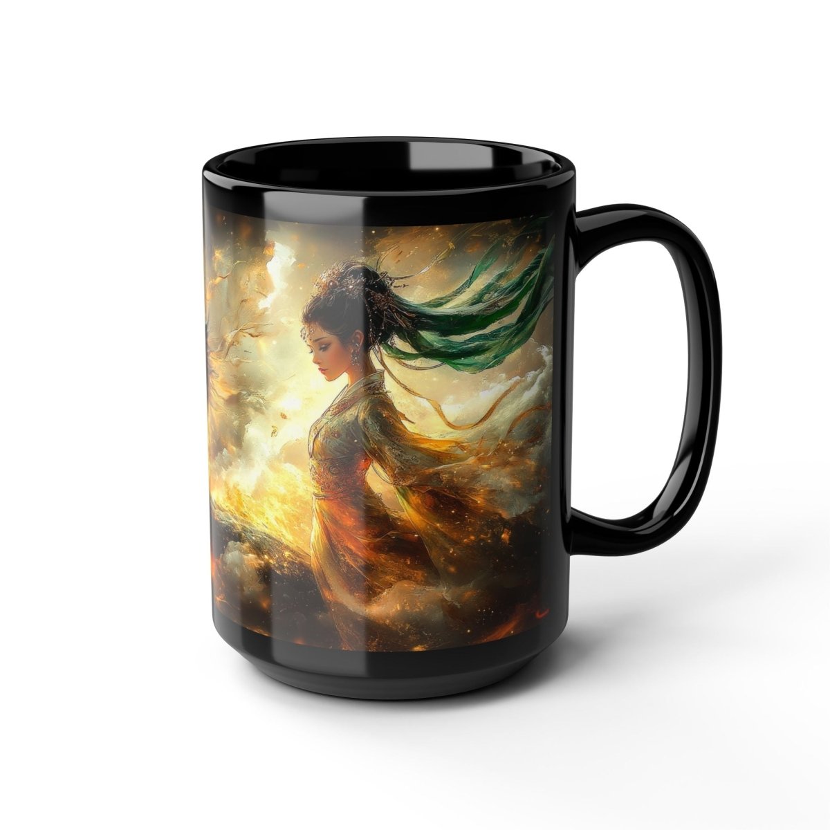 🐉 Dragon Empress – Mystical Fire Mug 🔥 - Elegant Deer