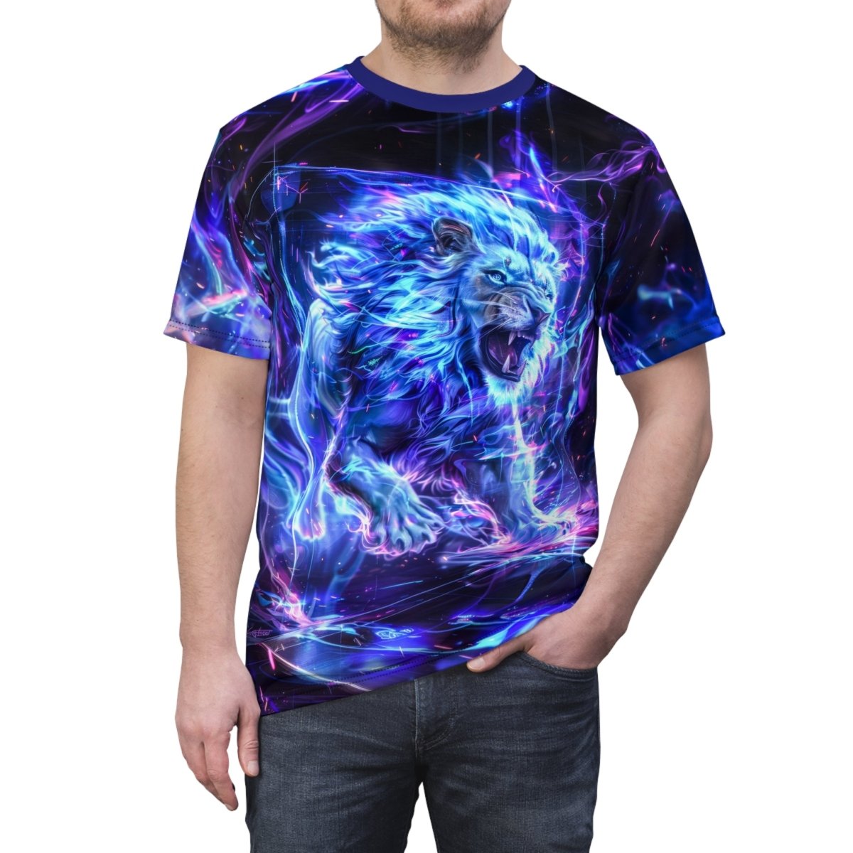 Electric Lion T-Shirt (AOP) - Elegant Deer