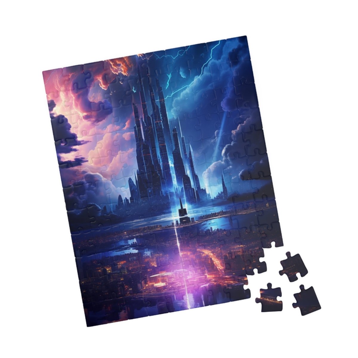 Futuristic cyberpunk style city jigsaw puzzle - Elegant Deer