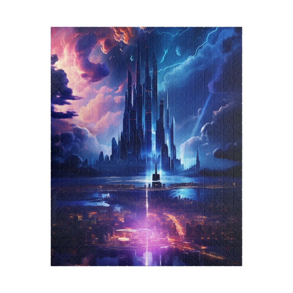 Futuristic cyberpunk style city jigsaw puzzle - Elegant Deer