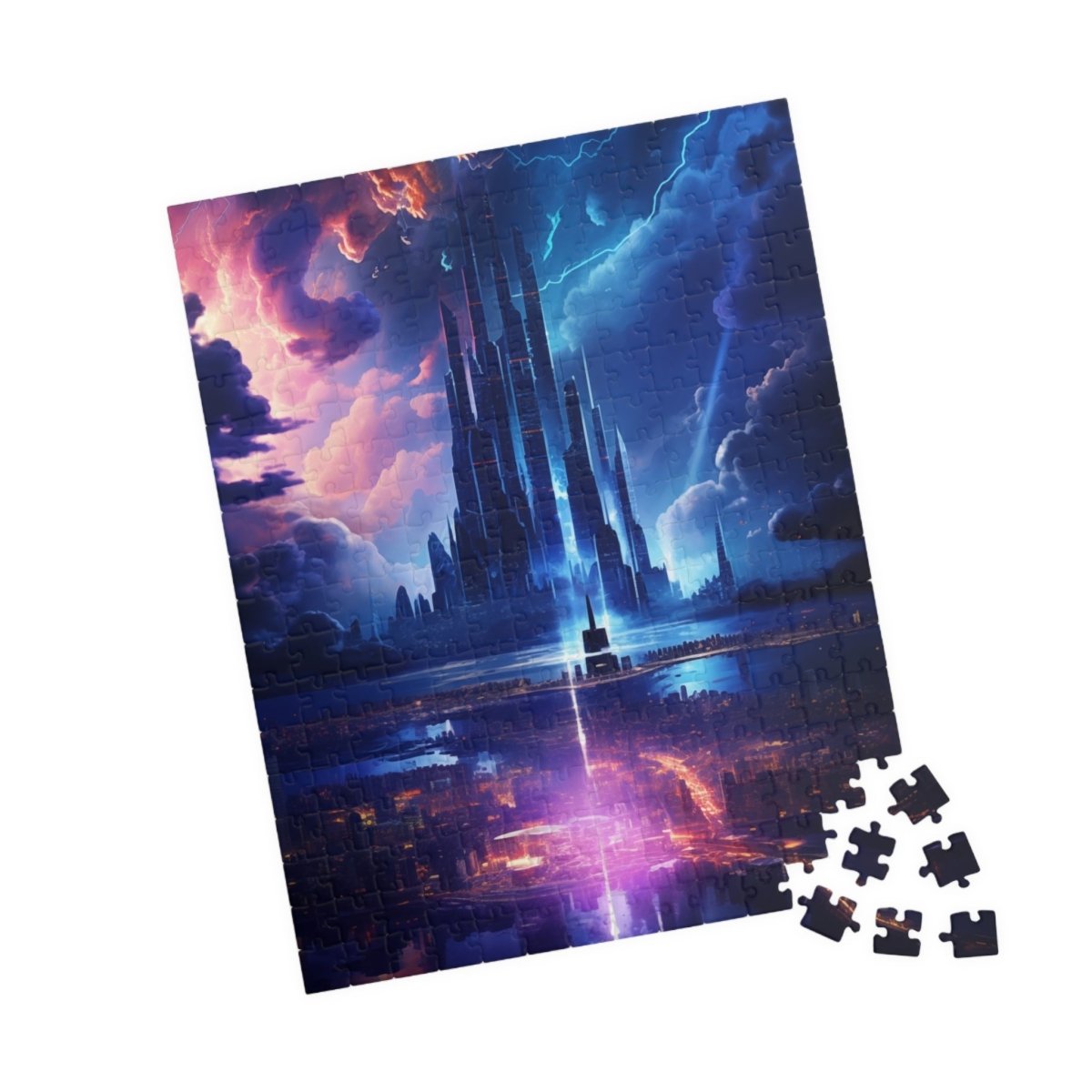 Futuristic cyberpunk style city jigsaw puzzle - Elegant Deer