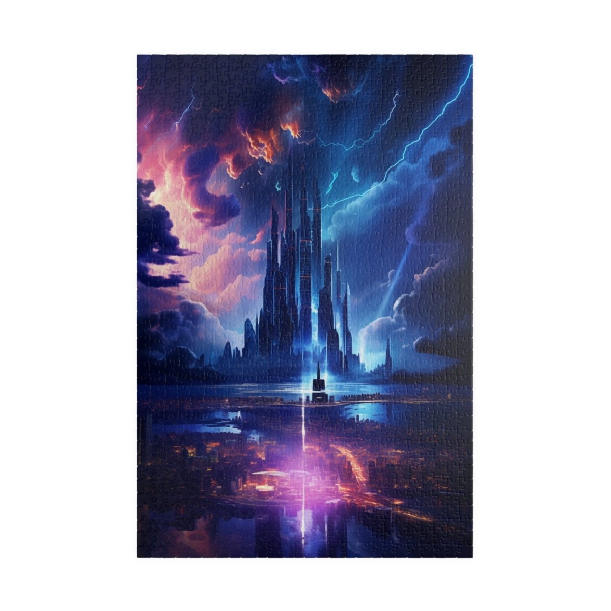 Futuristic cyberpunk style city jigsaw puzzle - Elegant Deer