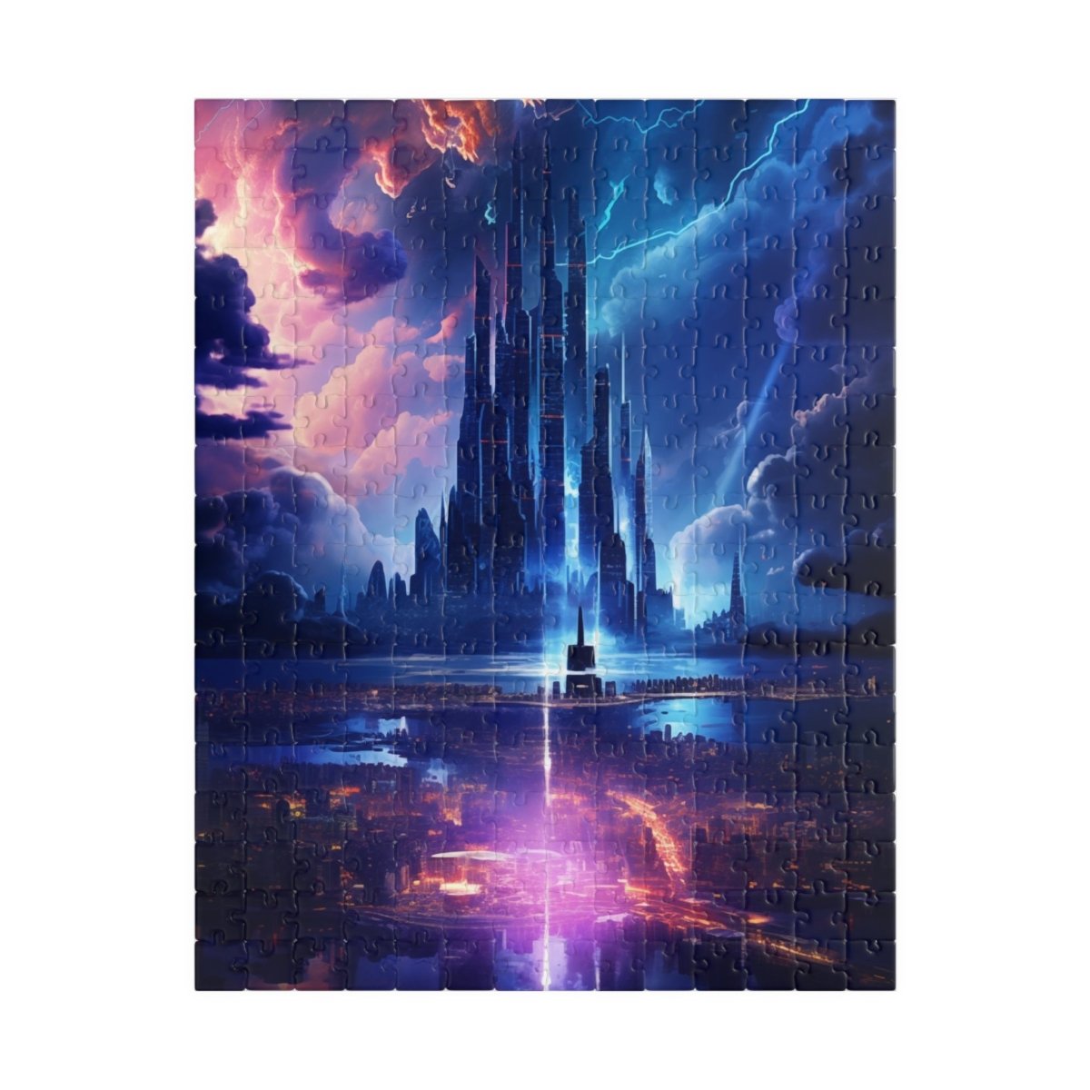 Futuristic cyberpunk style city jigsaw puzzle - Elegant Deer