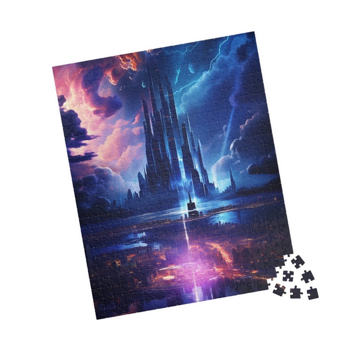 Futuristic cyberpunk style city jigsaw puzzle - Elegant Deer