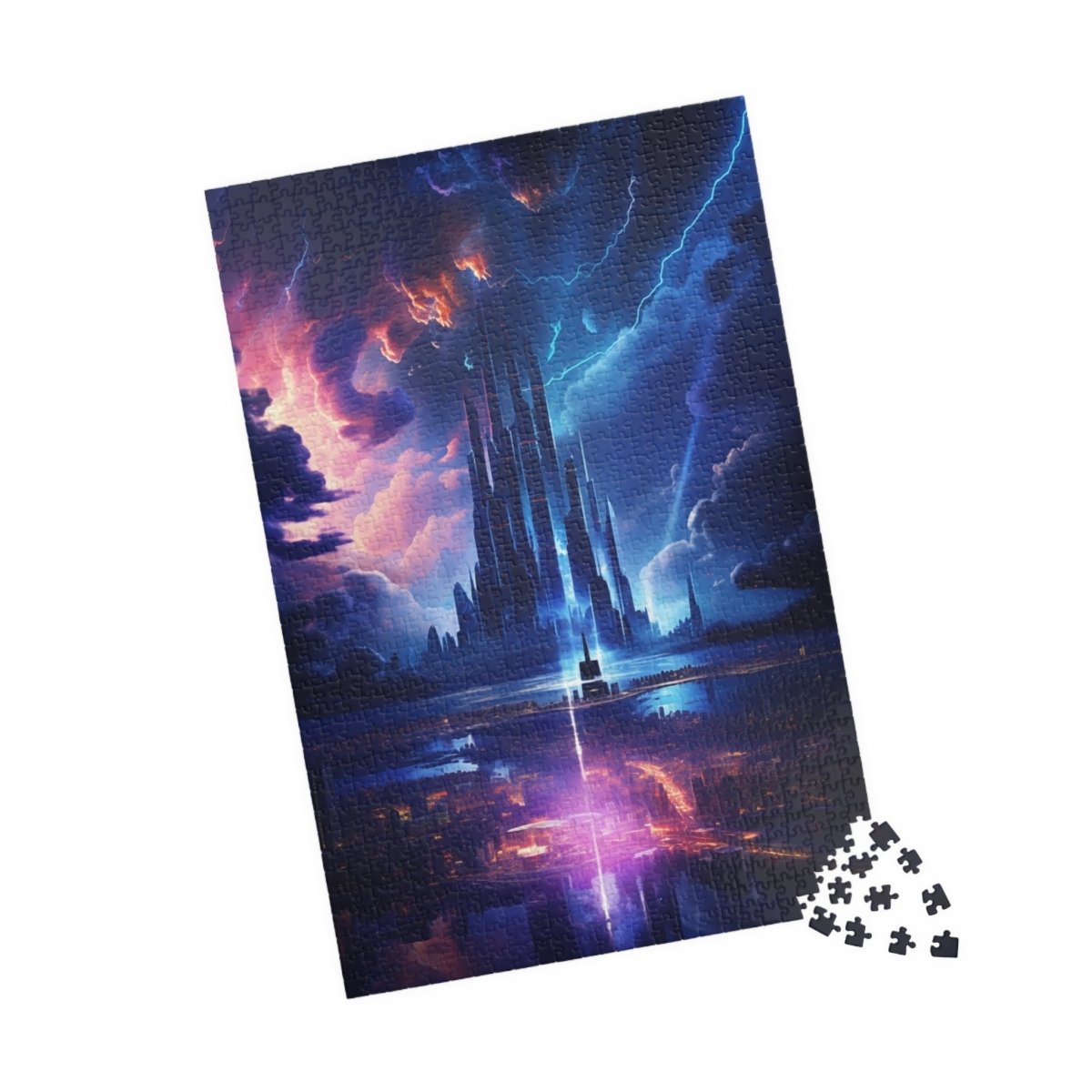 Futuristic cyberpunk style city jigsaw puzzle - Elegant Deer