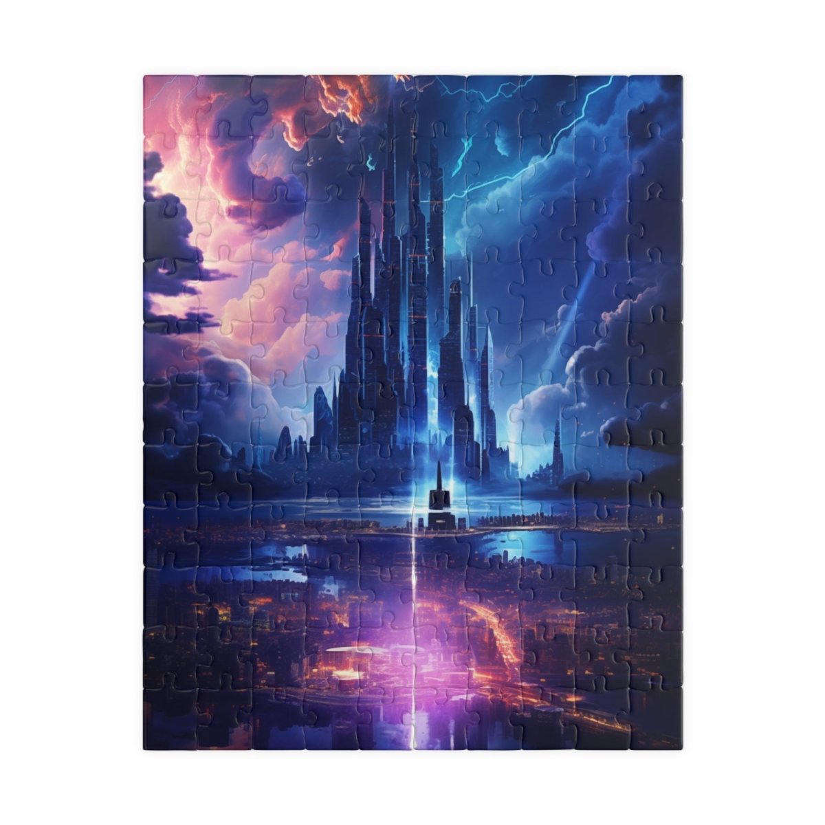 Futuristic cyberpunk style city jigsaw puzzle - Elegant Deer