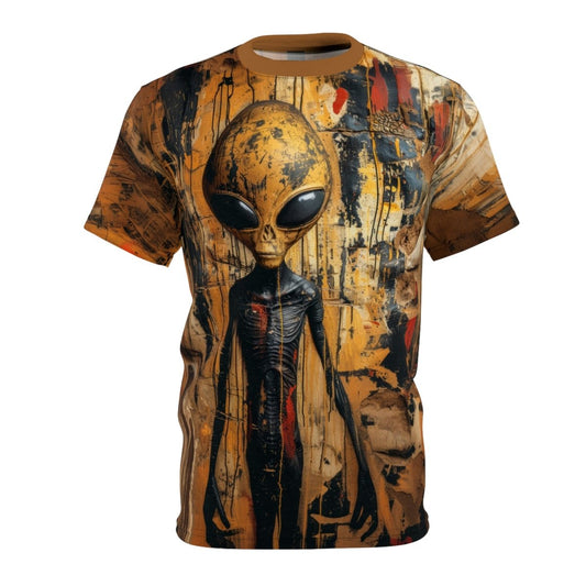 Galactic Enigma: The Alien T-Shirt (AOP) - Elegant Deer