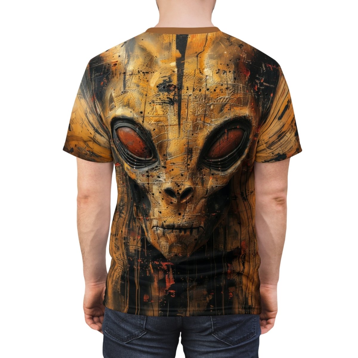 Galactic Enigma: The Alien T-Shirt (AOP) - Elegant Deer