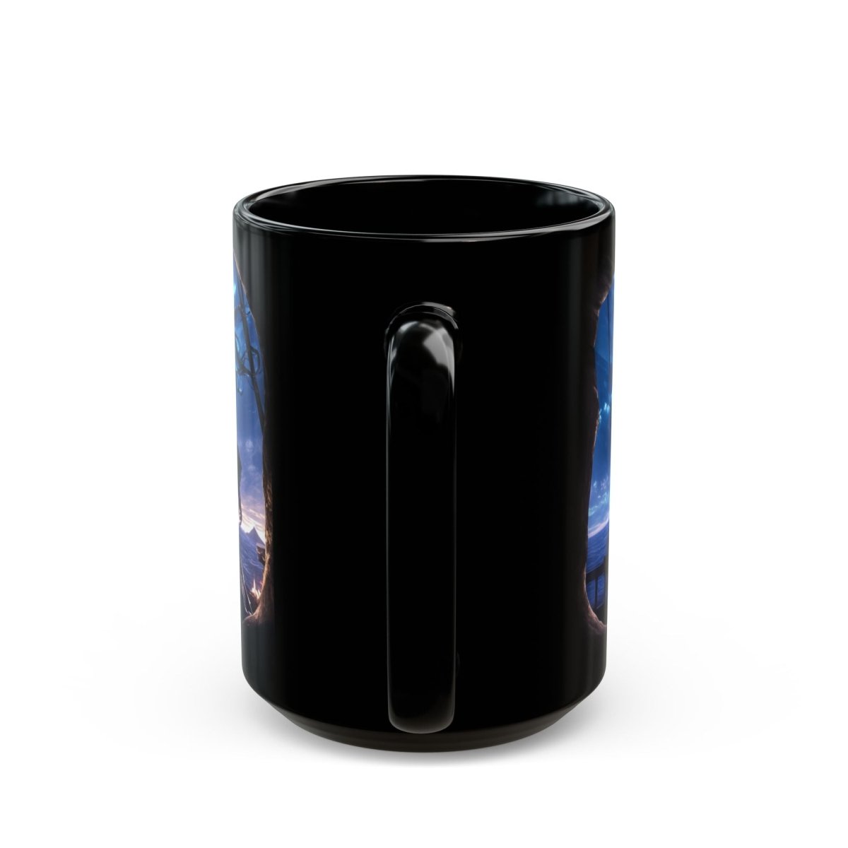 ☠️ Ghostly Pirate Queen Black Mug – Haunted Ship Captain - Elegant Deer