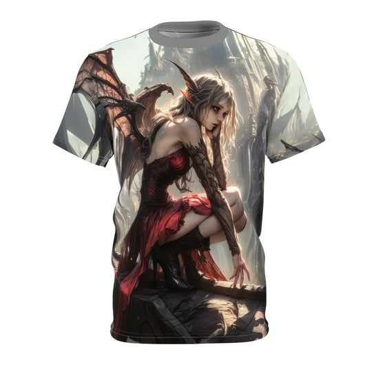 Gothic Wings - Dual - Sided AOP T-Shirt - Elegant Deer