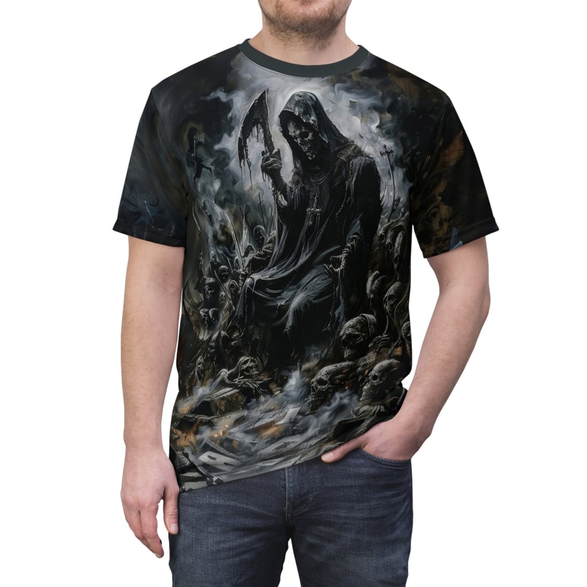 Grim Night T-Shirt (AOP) - Elegant Deer