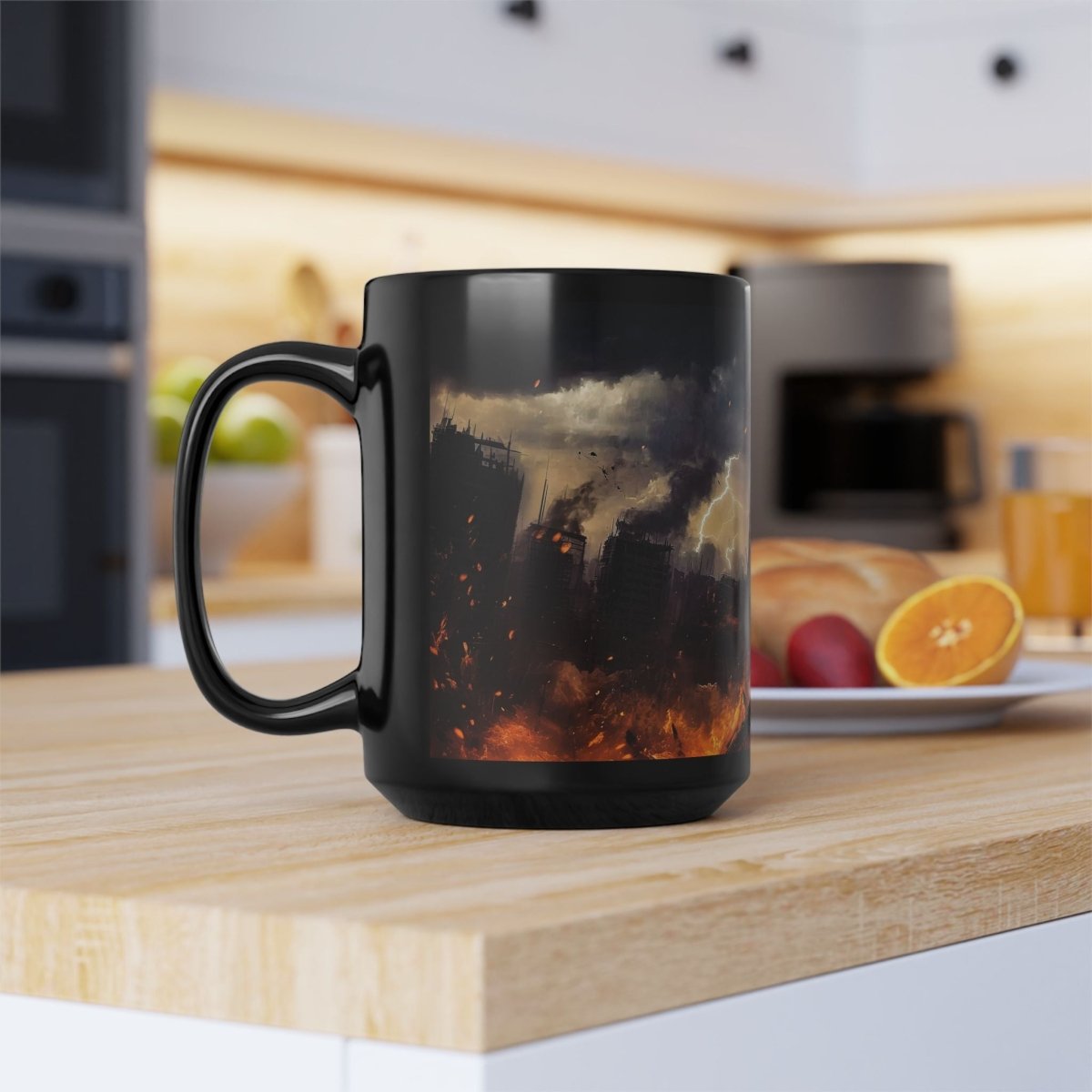 ☠️ Hellfire Knight Black Mug – Apocalyptic Dark Fantasy - Elegant Deer