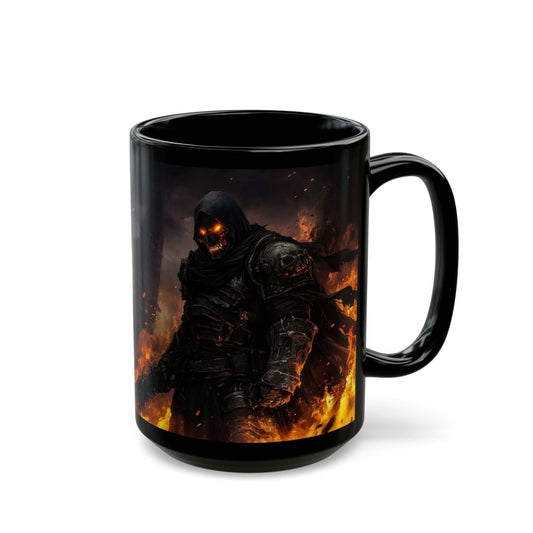 ☠️ Hellfire Knight Black Mug – Apocalyptic Dark Fantasy - Elegant Deer