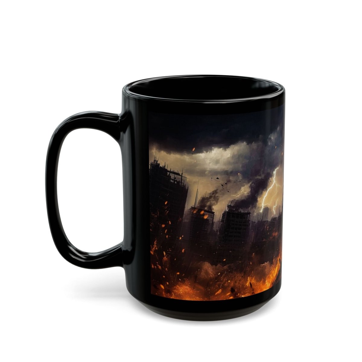☠️ Hellfire Knight Black Mug – Apocalyptic Dark Fantasy - Elegant Deer