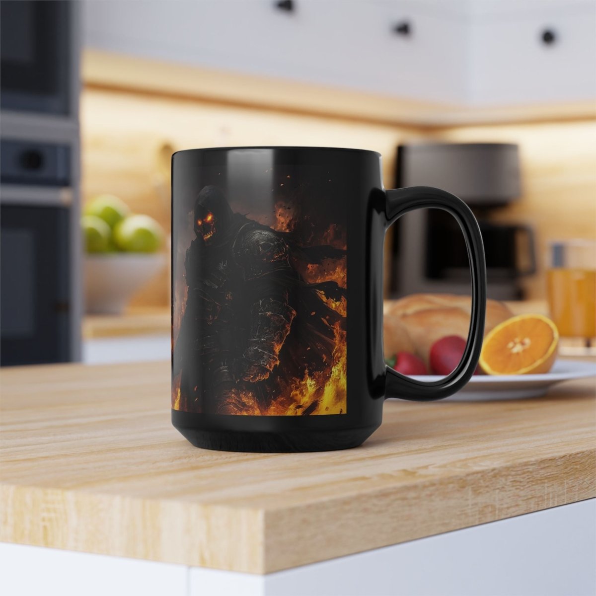 ☠️ Hellfire Knight Black Mug – Apocalyptic Dark Fantasy - Elegant Deer