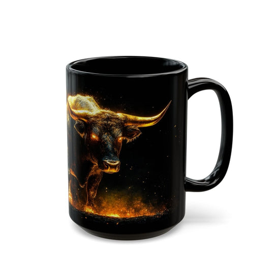 🔥 Infernal Bull – Fiery Strength Mug 🐂☕ - Elegant Deer