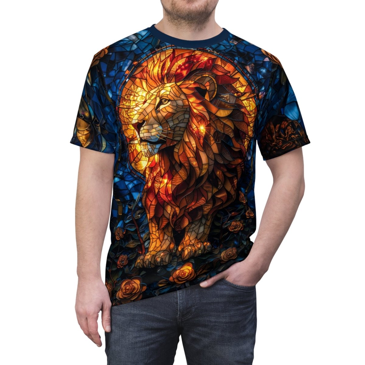 Majestic Lion King T-Shirt (AOP) - Elegant Deer