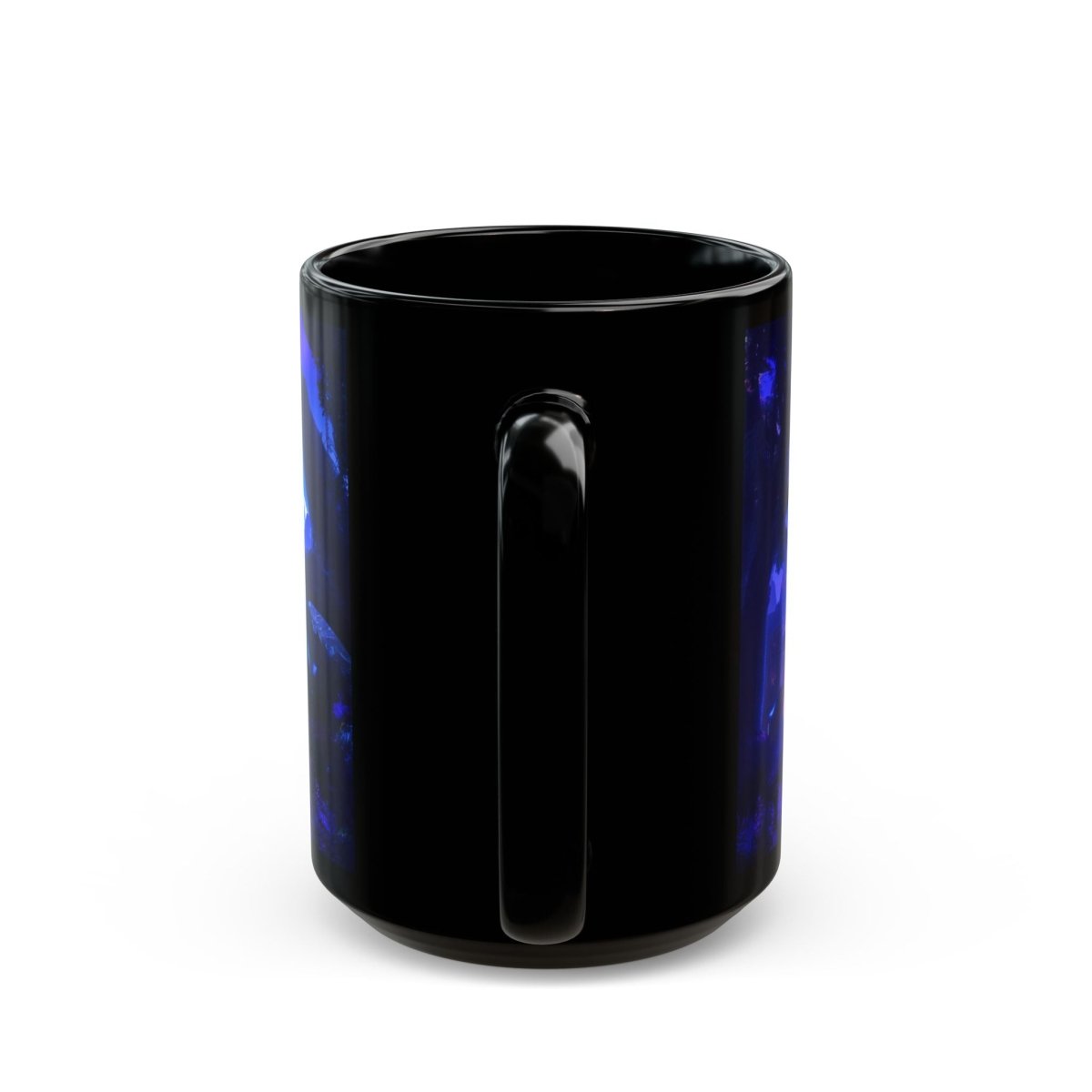 Mystic Dragon & Enchanted Castle Black Mug – Fantasy Night Scene 15oz - Elegant Deer