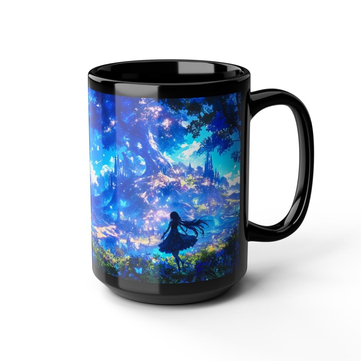 Mystical Fantasy Forest Coffee Mug 15oz - Elegant Deer
