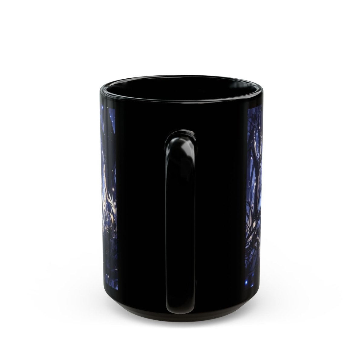 Mystical Wolf Mug with Moonlight 15oz - Elegant Deer