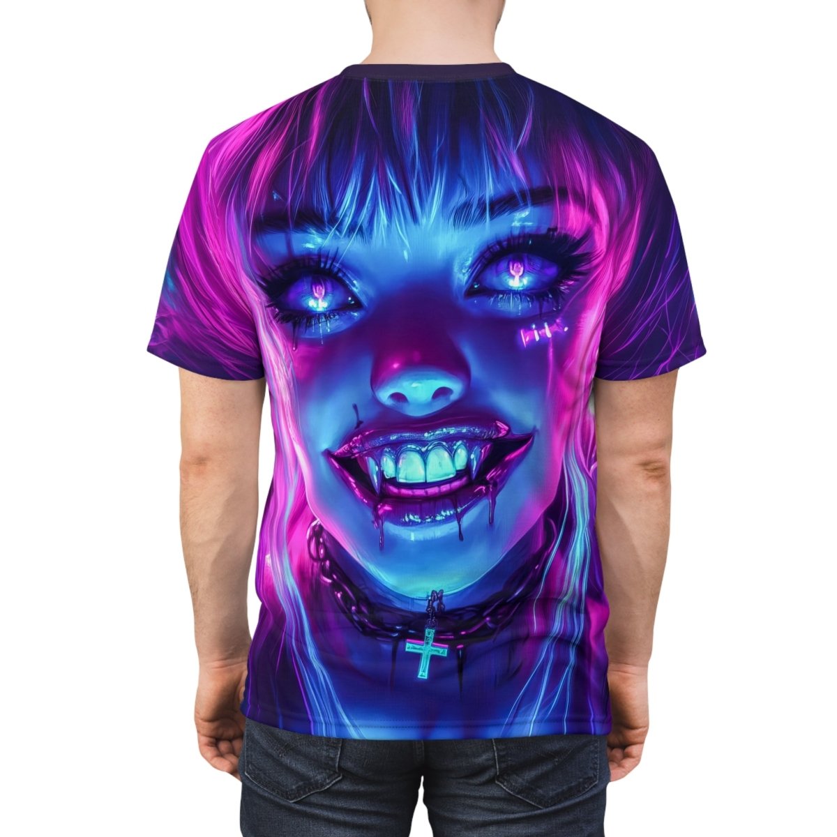 Neon Vampire - Dual - Sided AOP T-Shirt - Elegant Deer