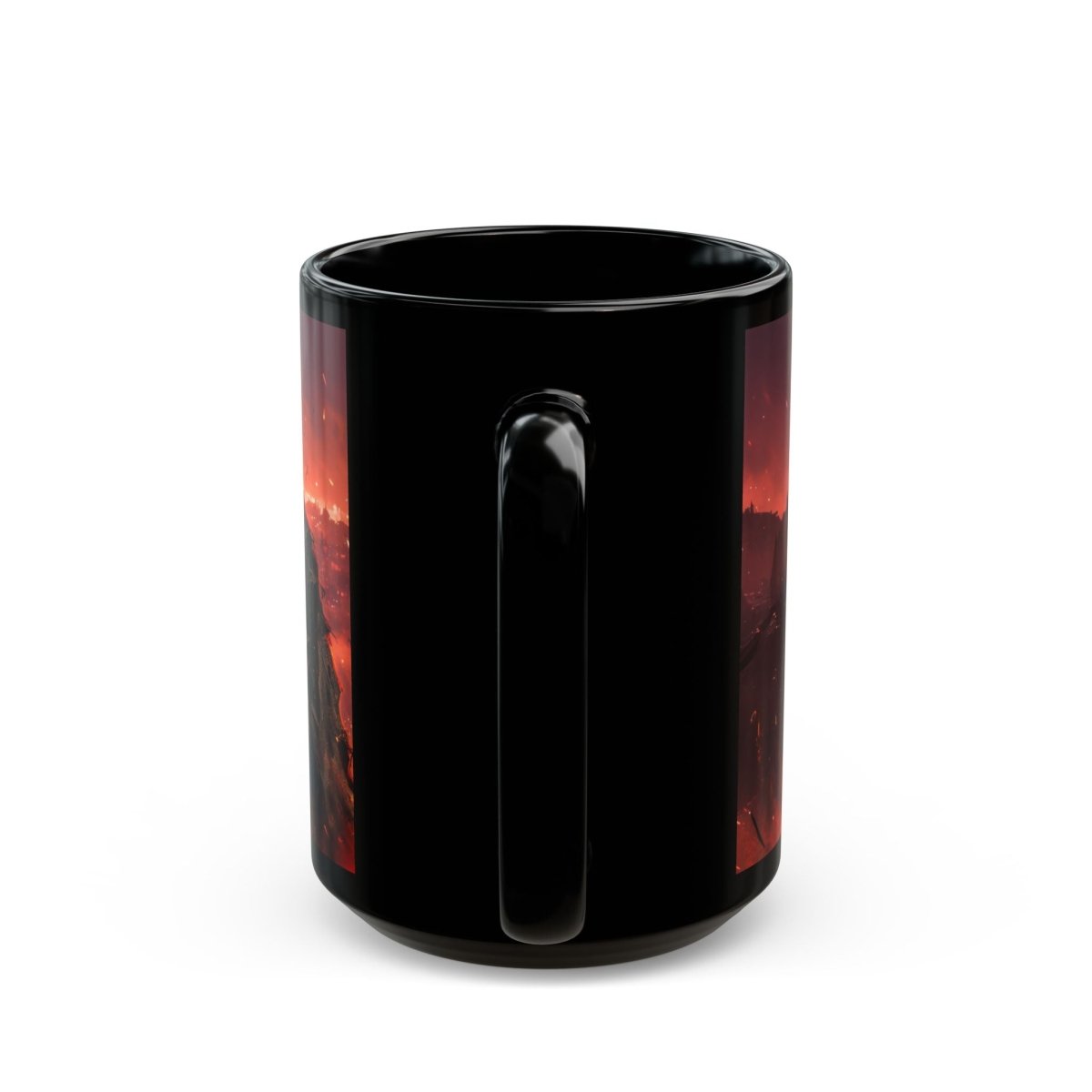🎯 Post - Apocalyptic Sniper Black Mug – Dystopian Wasteland Warrior - Elegant Deer