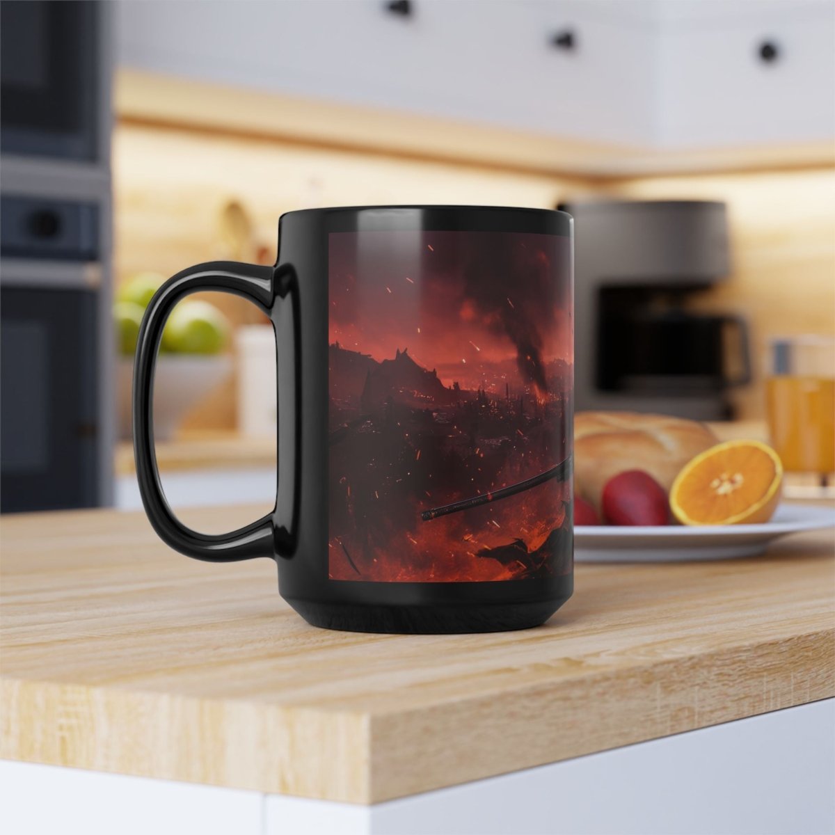🎯 Post - Apocalyptic Sniper Black Mug – Dystopian Wasteland Warrior - Elegant Deer