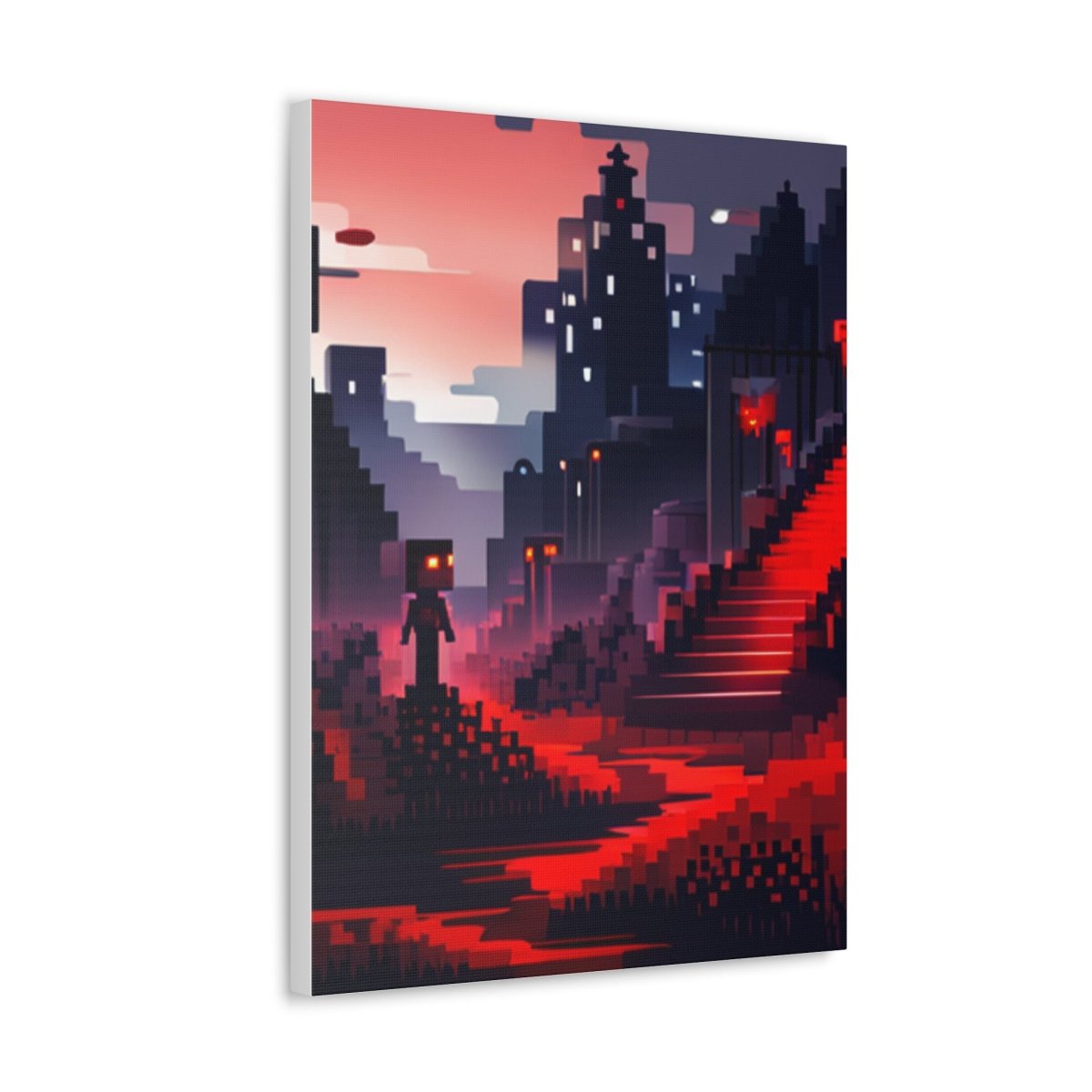 Red Creepy Castle Canvas Poster - Elegant Deer