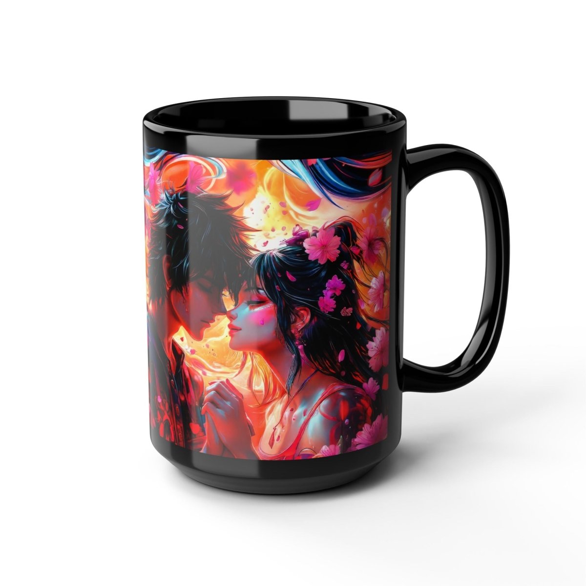 Romantic Manga - Style Coffee Mug 15oz - Elegant Deer