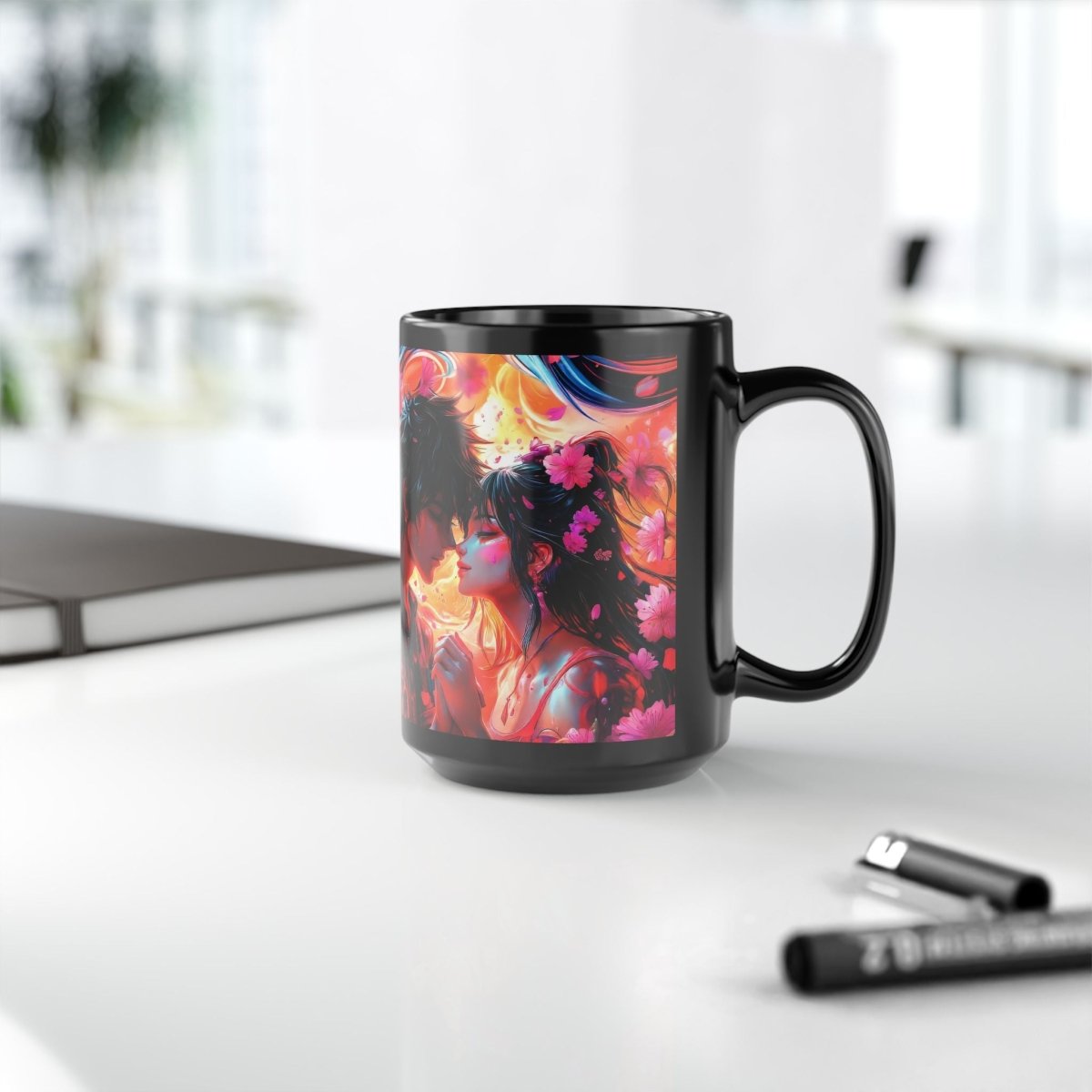 Romantic Manga - Style Coffee Mug 15oz - Elegant Deer