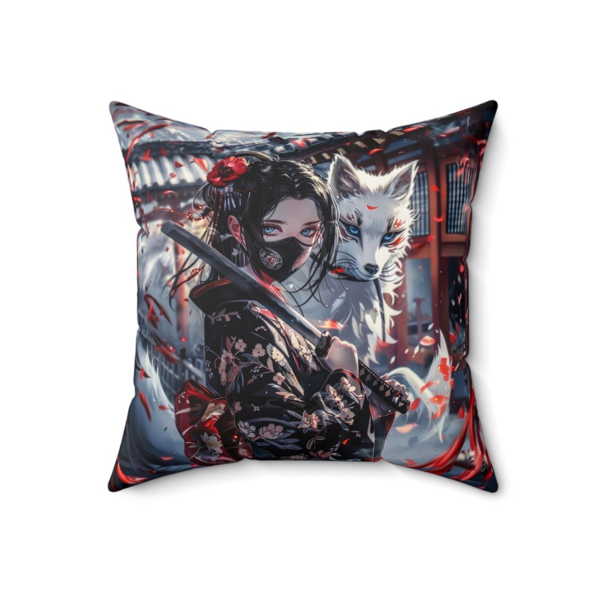Samurai Fox Pillow - Elegant Deer