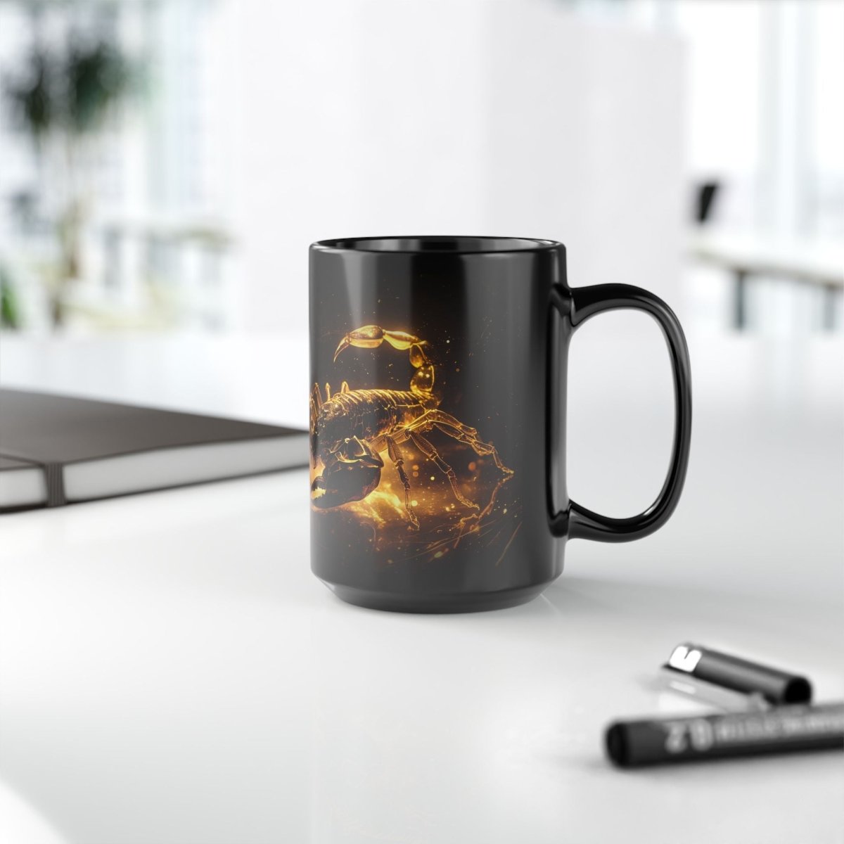 🔥 Scorpion’s Fury – Mystical Golden Glow Mug 🦂✨ - Elegant Deer