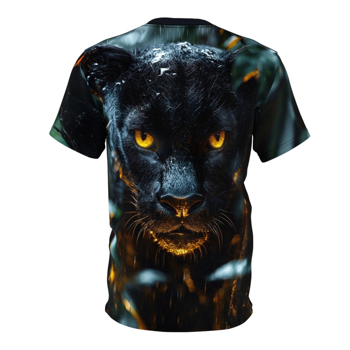 Shadow Stalker: Black Panther AOP T-Shirt - Elegant Deer