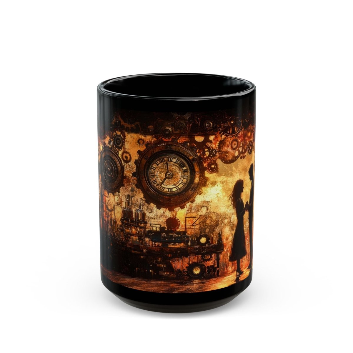 Steampunk Love - Romantic Valentine's Coffee Mug 15oz - Elegant Deer