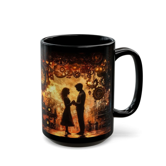 Steampunk Love - Romantic Valentine's Coffee Mug 15oz - Elegant Deer