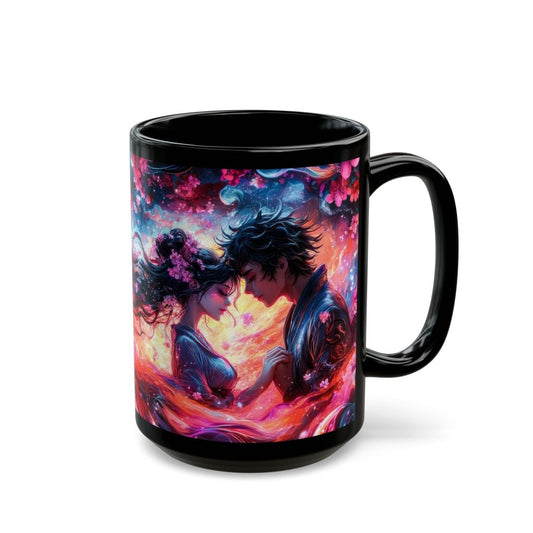 Vibrant Manga - Style Romantic Coffee Mug 15oz - Elegant Deer
