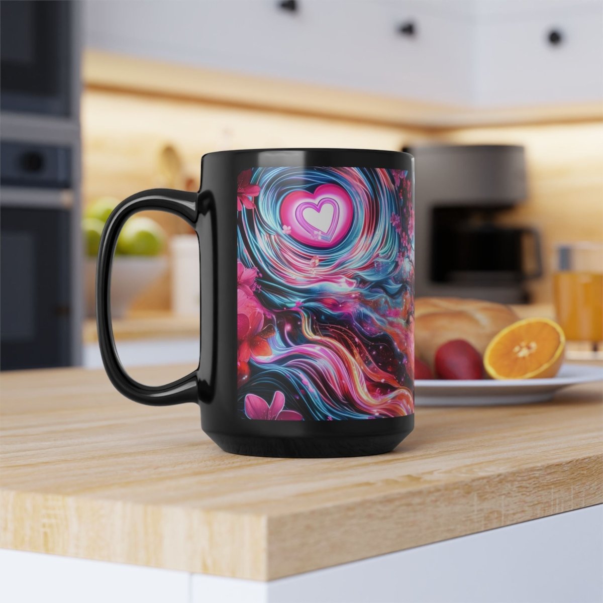 Vibrant Manga - Style Romantic Coffee Mug 15oz - Elegant Deer