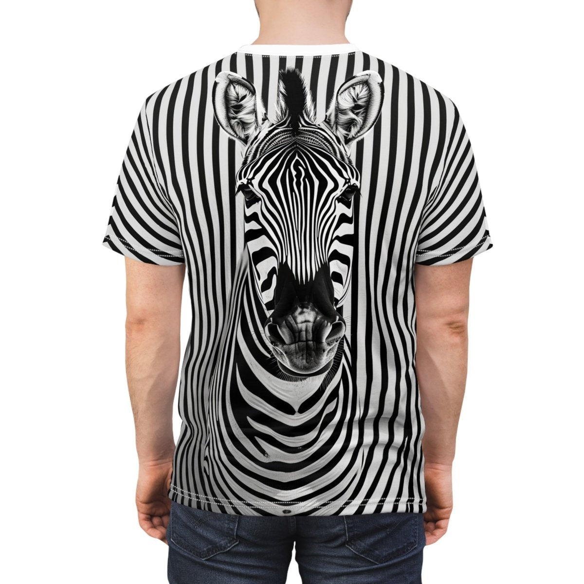 Zebra Illusion T-Shirt (AOP) - Elegant Deer